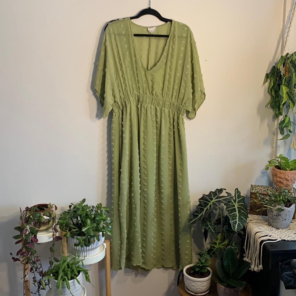 Green chiffon ARULA dress